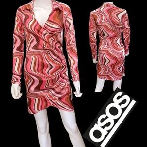 ASOS Pink Swirl 70s Vibe
Pattern Dress Size 6